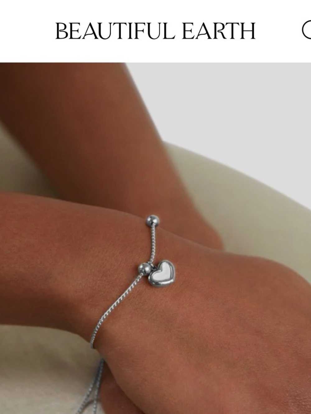 Sterling Heart Slider Bracelet - Silver